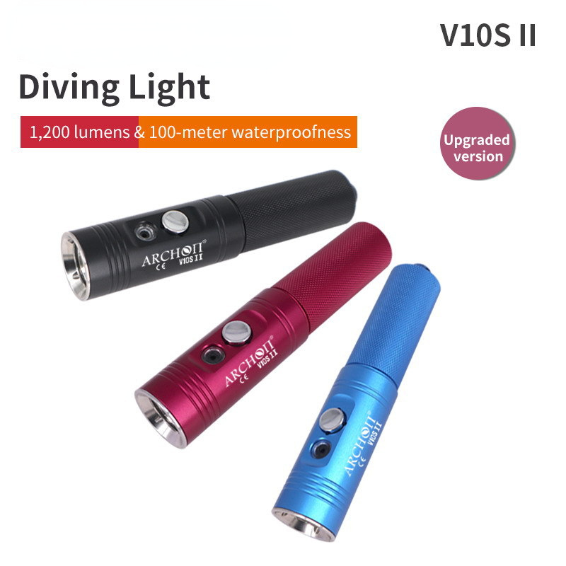 LED潜水手电筒升级版V10S II 强光 露营 灯 潜水灯手电L2