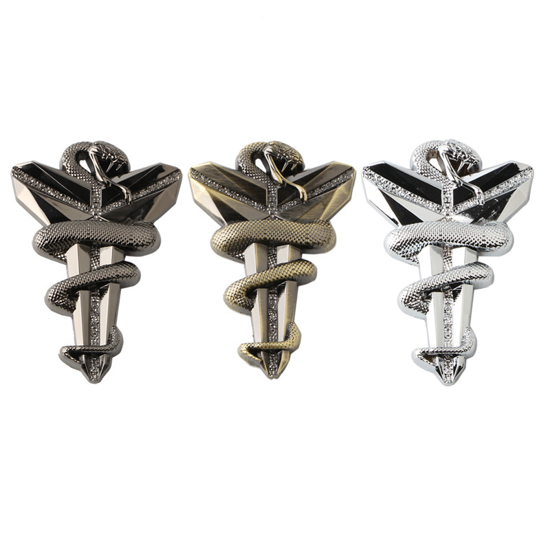 汽车nba篮球湖人科比黑曼巴蛇logo3d立体金属车标车贴尾标侧标