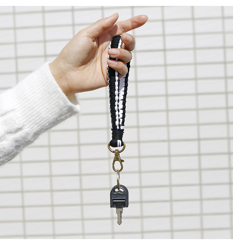 手工编织手腕带钥匙扣欧美ins亚马逊热销复古高级感手环带钥匙圈