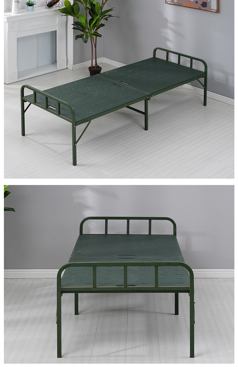 折叠床军用部队便携式折叠床塑钢行军床户外简易野战办公室折叠床