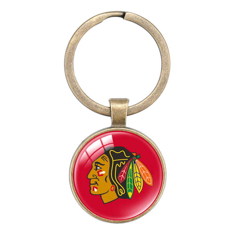 跨境电商NHL冰球队钥匙圈饰品队标体育钥匙链环球迷周边运动挂件