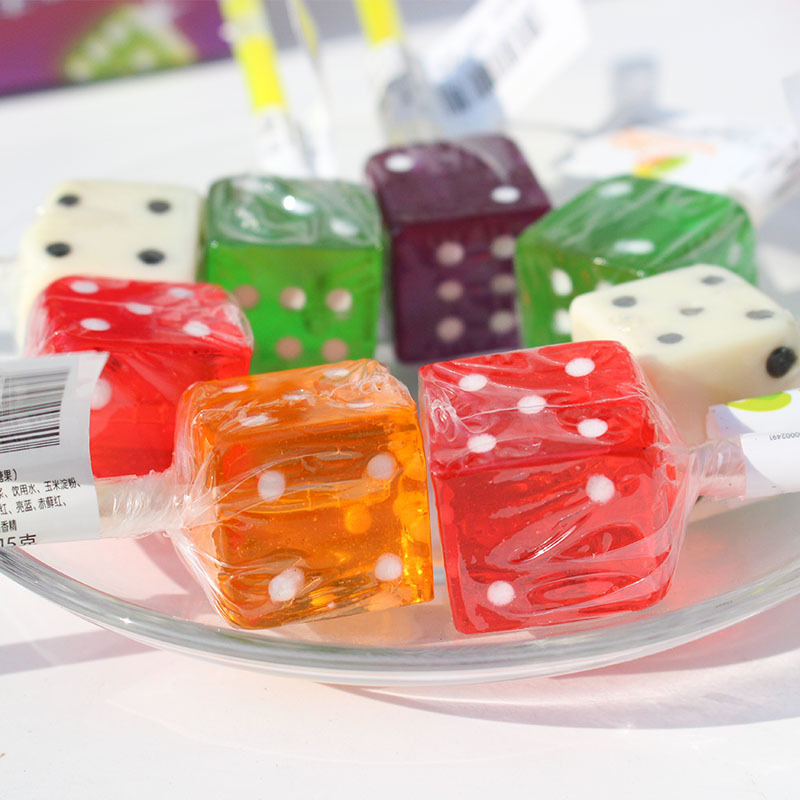 百嘉尚圣诞节荧光棒棒糖方形色子骰子糖筛子糖创意见包装盒装糖果