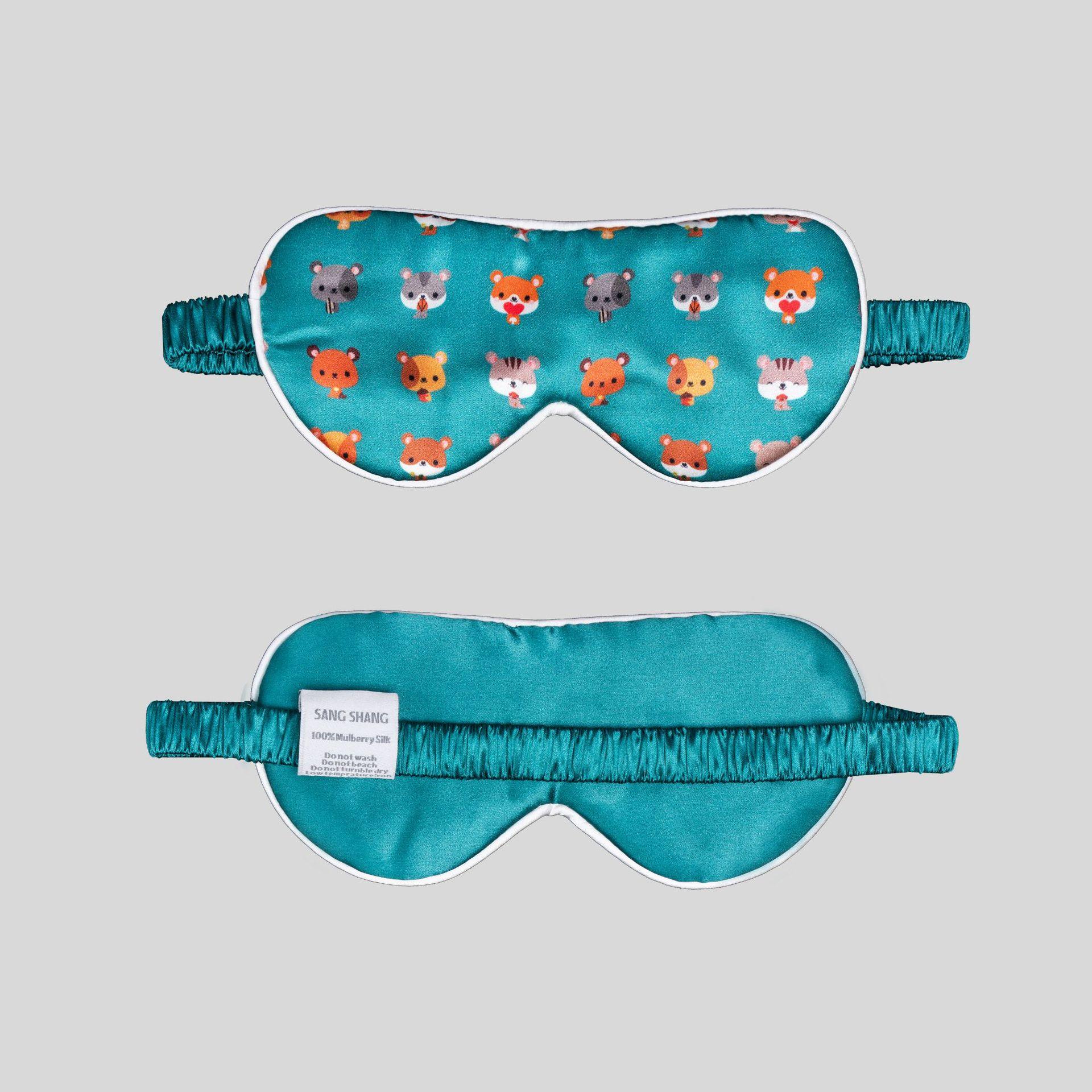 卡通桑蚕丝22姆米真丝儿童印花眼罩亲肤透气助眠遮光护眼罩定制
