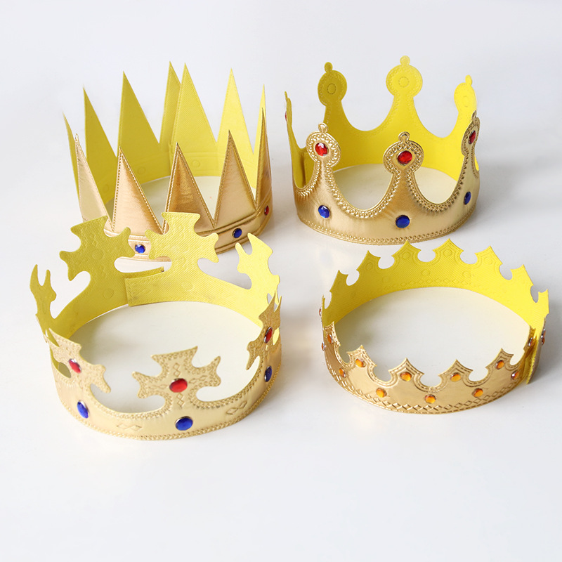 King Crown Halloween Children Birthday Arrangement Props Golden Cloth Crown Hat Headdress Party Supplies Wholesale