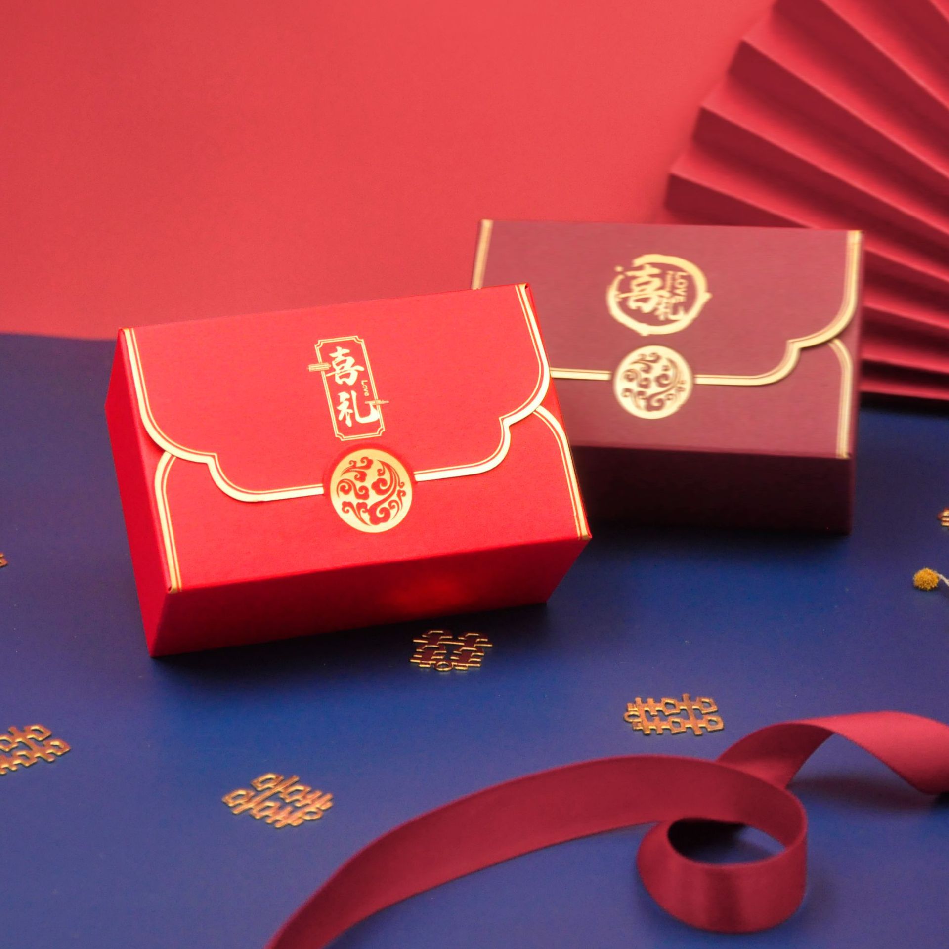 中式喜糖盒 复古中国风结婚糖果盒创意婚礼伴手礼包装盒批发