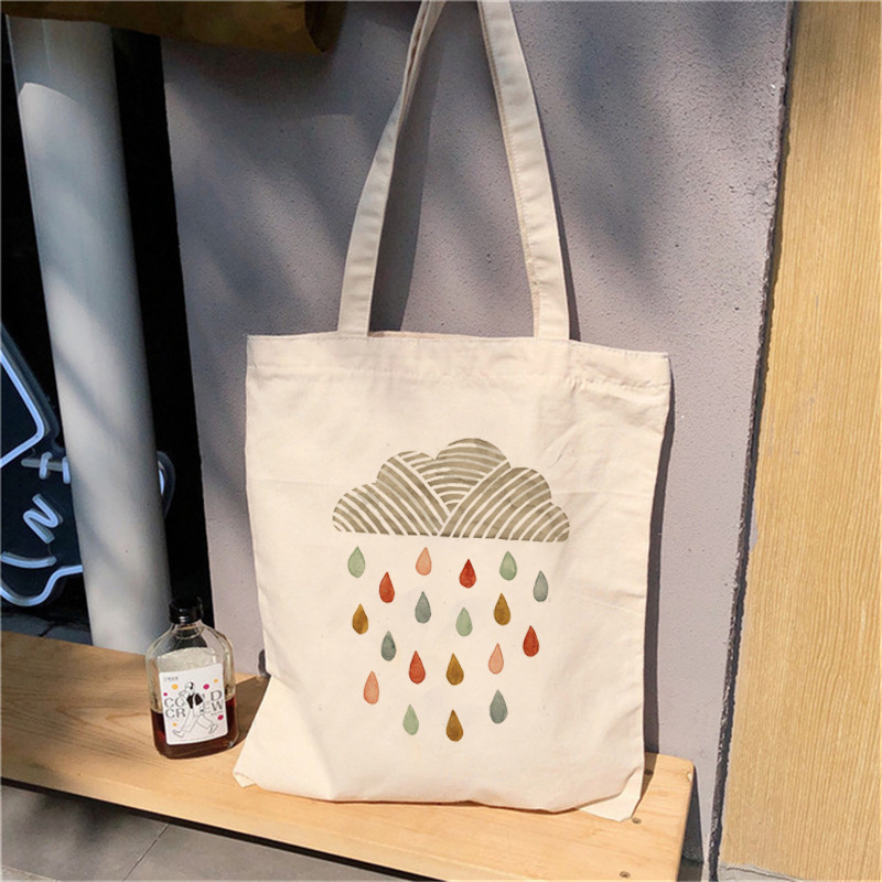 简约韩版帆布袋女大容量上课补习手提包购物袋 Canvas Tote Bag