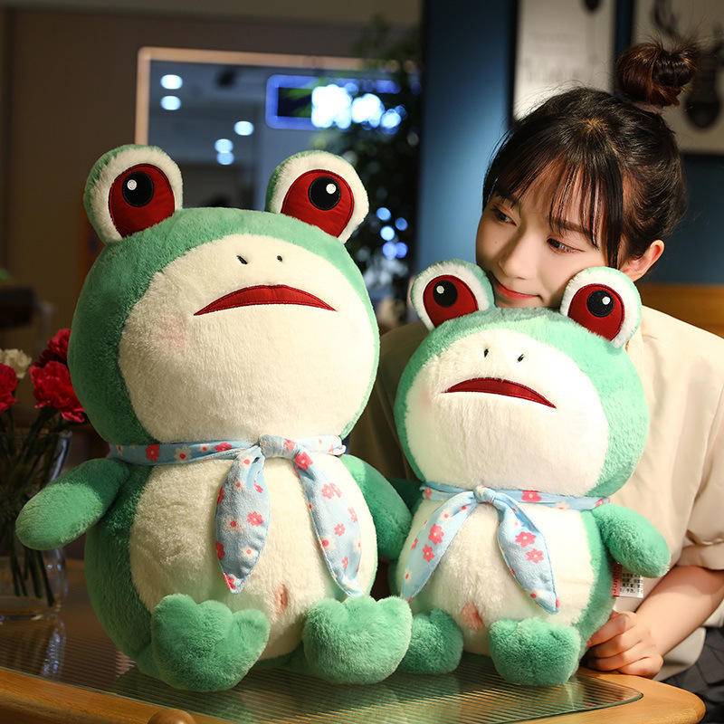 抖音同款蛙小卖娃仔青蛙毛绒玩具公仔孤寡小青蛙玩偶大号抱枕批发