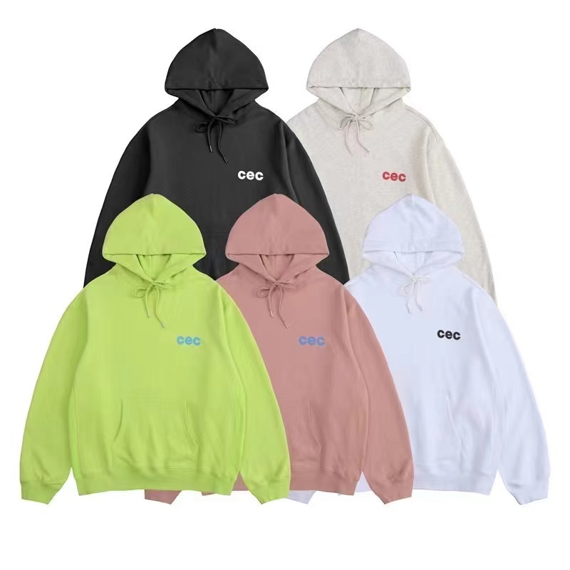 韩国潮牌cec连帽卫衣chancechance字母印花宽松男女情侣加绒帽衫