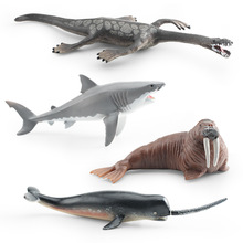 跨境仿真海洋动物模型幻龙大白鲨海象尖鼻鲸海底生物装饰摆件玩具