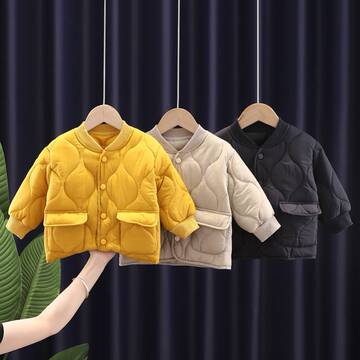 宝宝冬季外出棉服上衣男童女童小棉袄儿童保暖冬季服装棉夹克潮酷