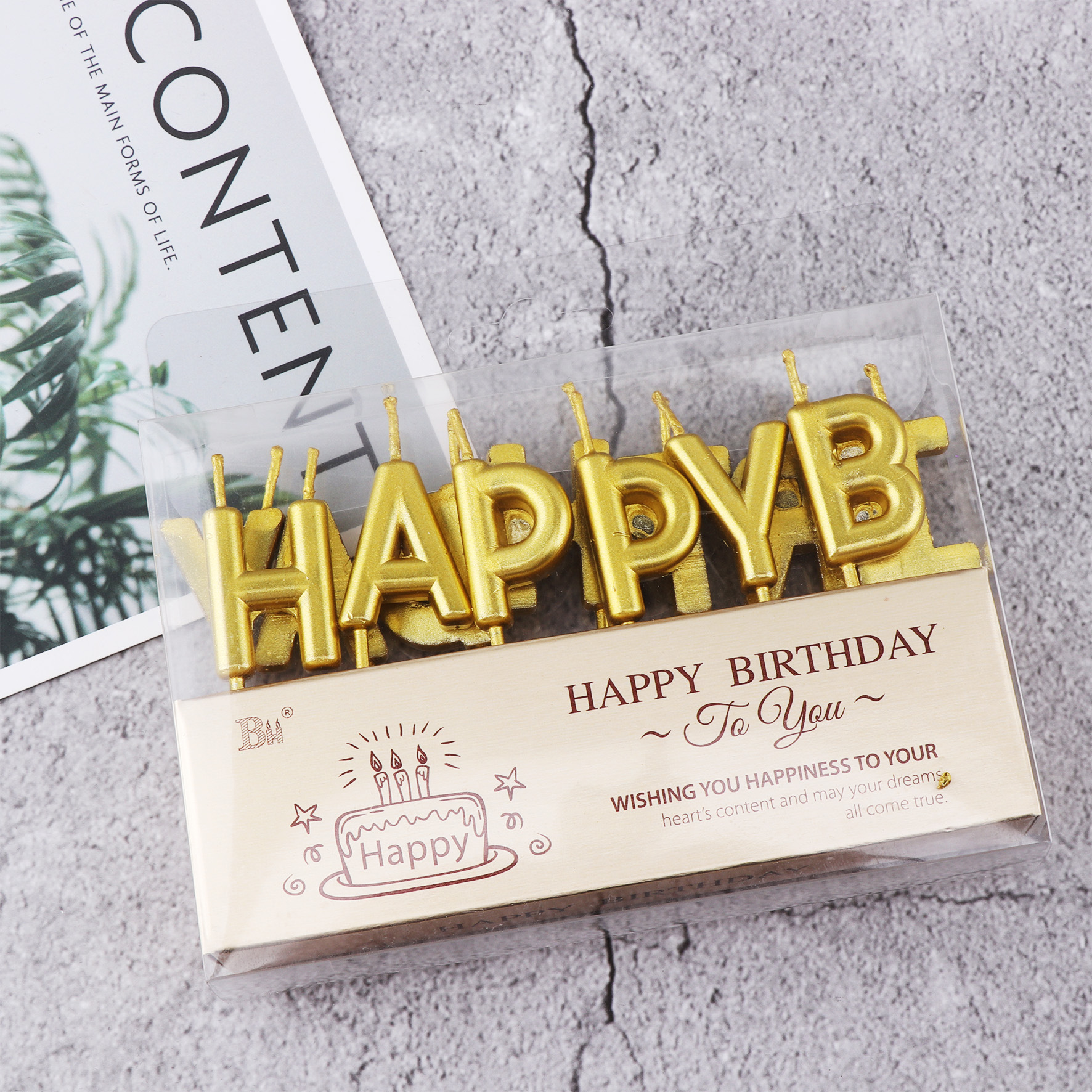 金色银色字母蜡烛英文happybirthday网红彩色字母生日蛋糕蜡烛