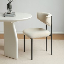 法式奶油风餐椅网红设计师款北欧现代简约家用白色餐桌椅靠背椅子