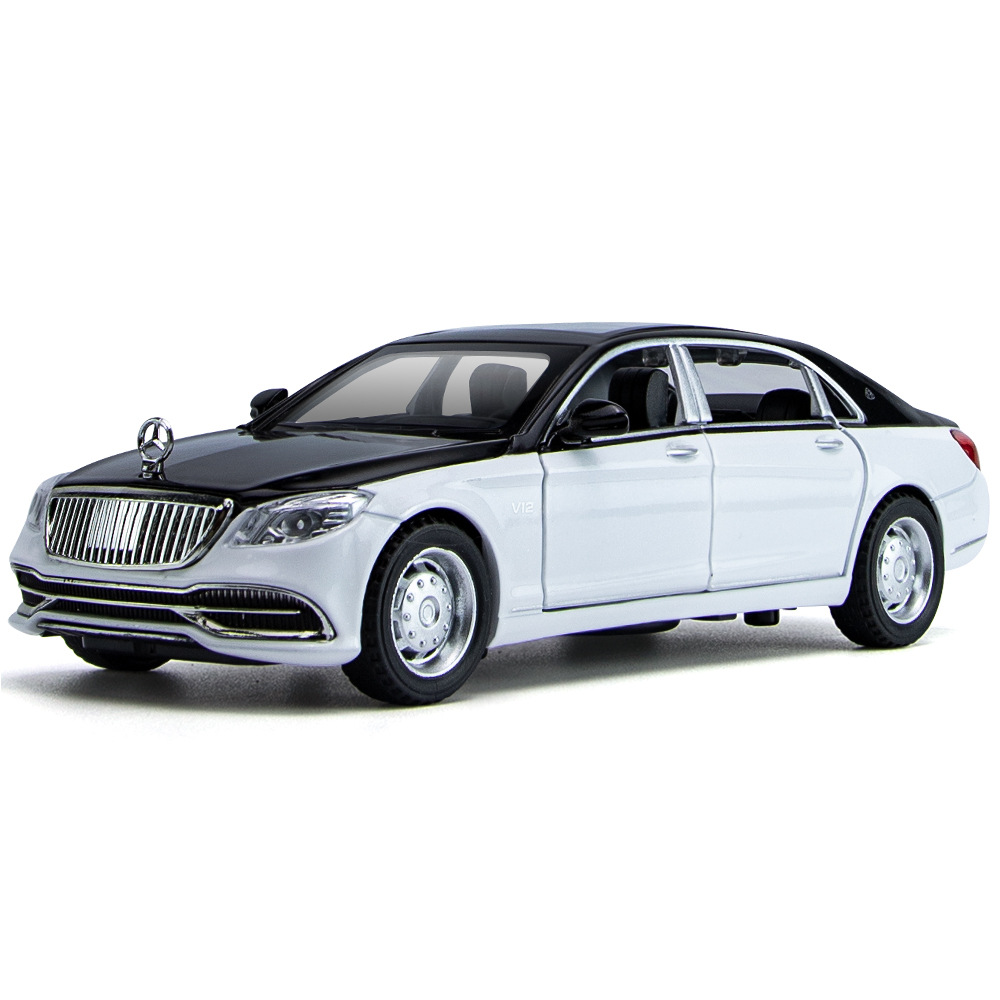 1:32奔驰迈巴赫s650仿真合金声光回力六开汽车儿童玩具批发摆件
