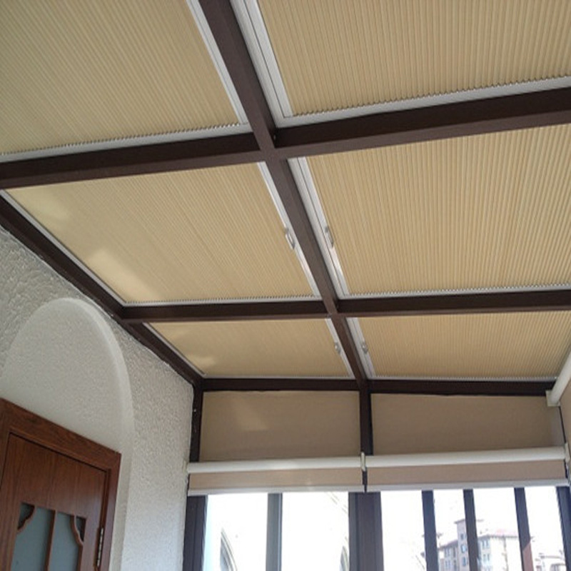 遮阳蜂巢帘全景阳光房蜂巢帘天棚帘 手动天窗顶棚 遮光窗帘折叠帘