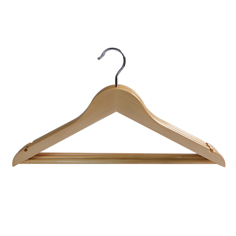 Solid Wood Hanger Wooden Hanger Invisible Hanger Home Clothing Store Hanger Retro Non-Slip Shelf Wholesale Pant Rack
