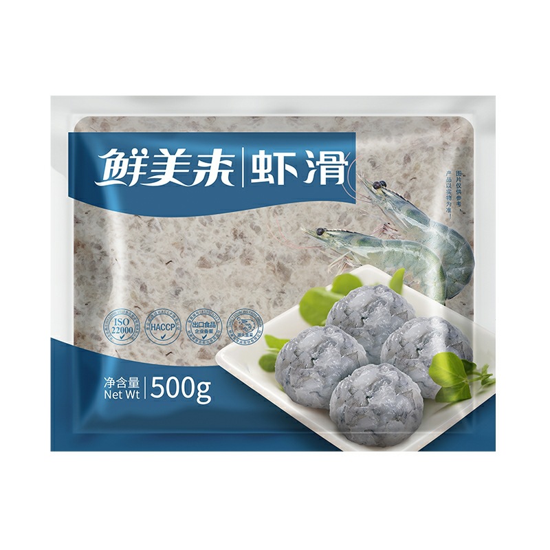 鲜美来95%虾滑 500克*20袋/箱 火锅豆捞食材速冻鲜青虾滑 虾肉滑