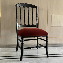 美式实木复古黑色餐椅休闲接待椅法式简约轻奢阳台单人躺椅儿童椅