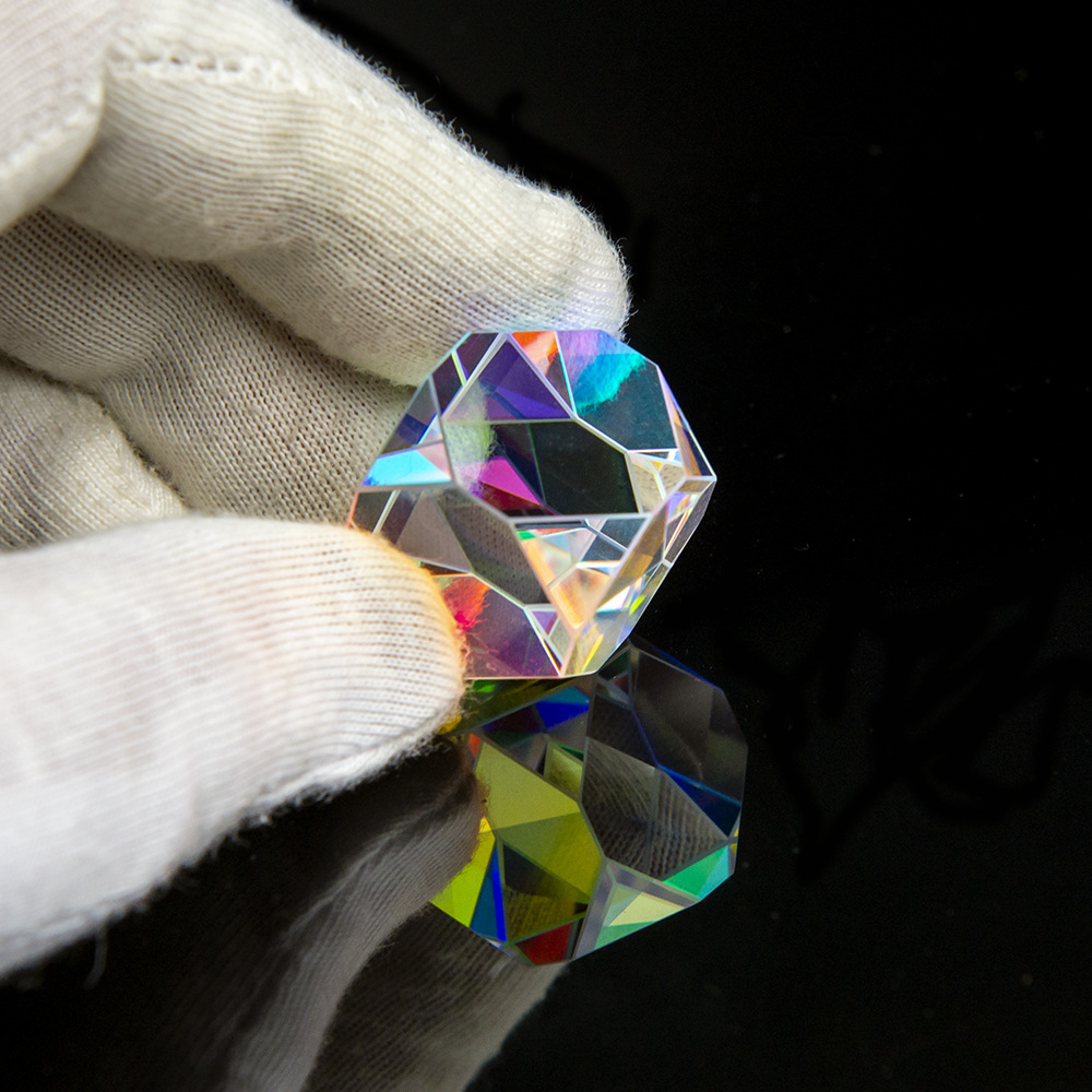 热销光学棱镜 极光多面体棱镜带礼盒 生日礼物装饰光学物理实验wl