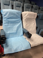 10片装白色卫生蓝无纺布座椅套电影院防护座椅套飞机巴士高铁通用