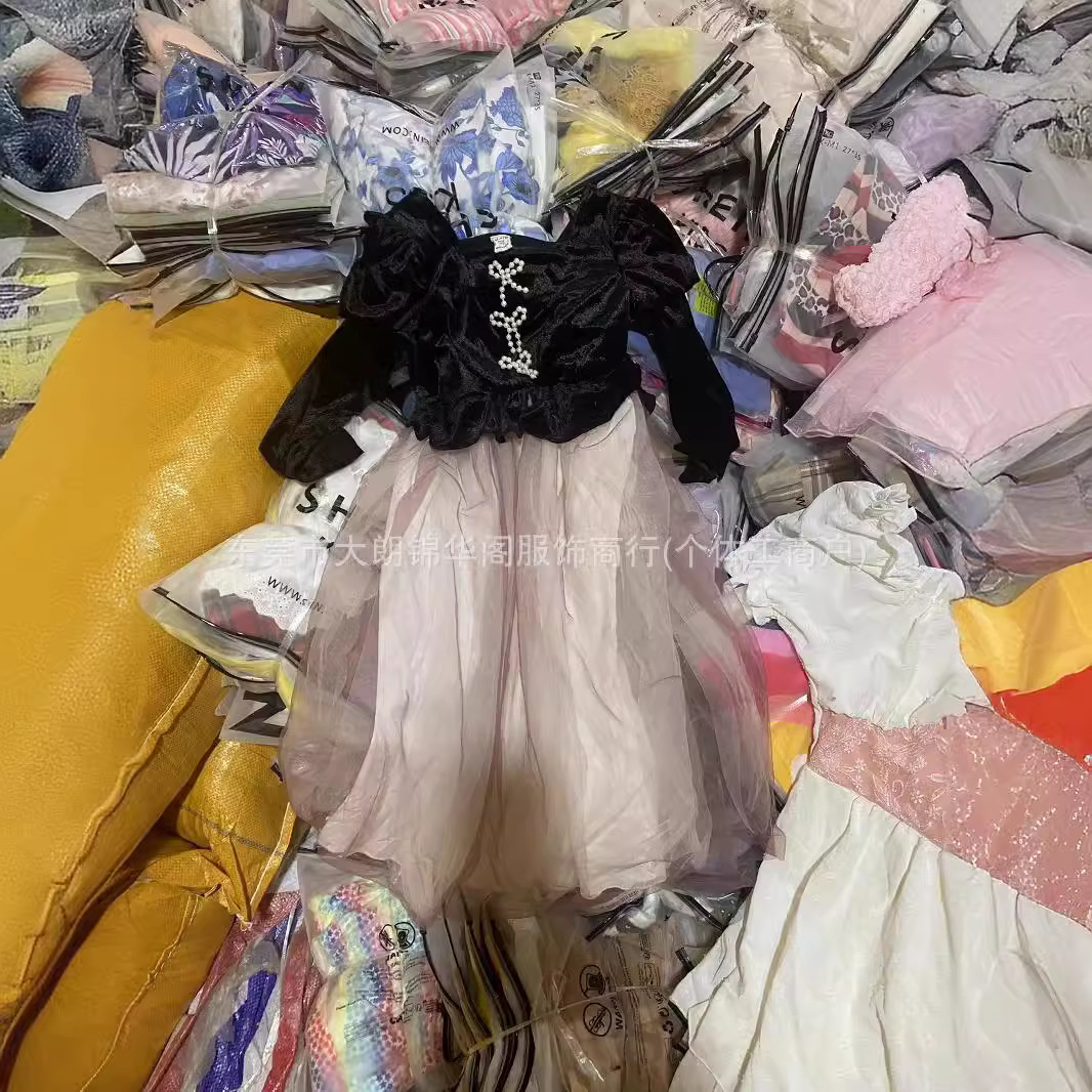 shein外贸品牌连衣裙童装杂款库存服装尾货kid dress-阿里巴巴