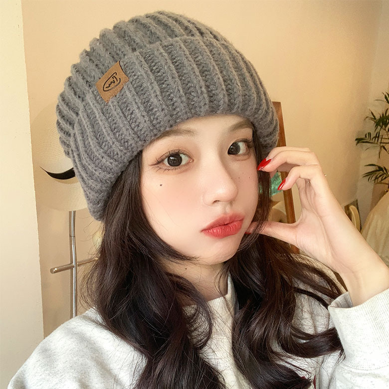 wool hat knitted hat men‘s and women‘s same internet hot cap solid color warm hat all-matching student‘s hat