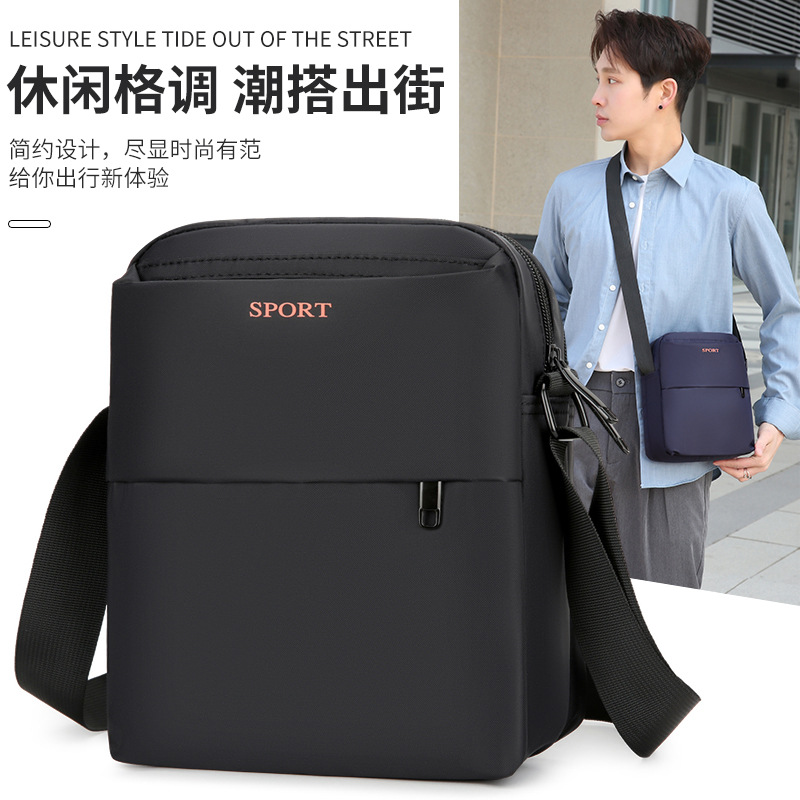 2024 new men‘s bags large capacity shoulder bag leisure sports messenger bag korean style multi compartment shoulder bag