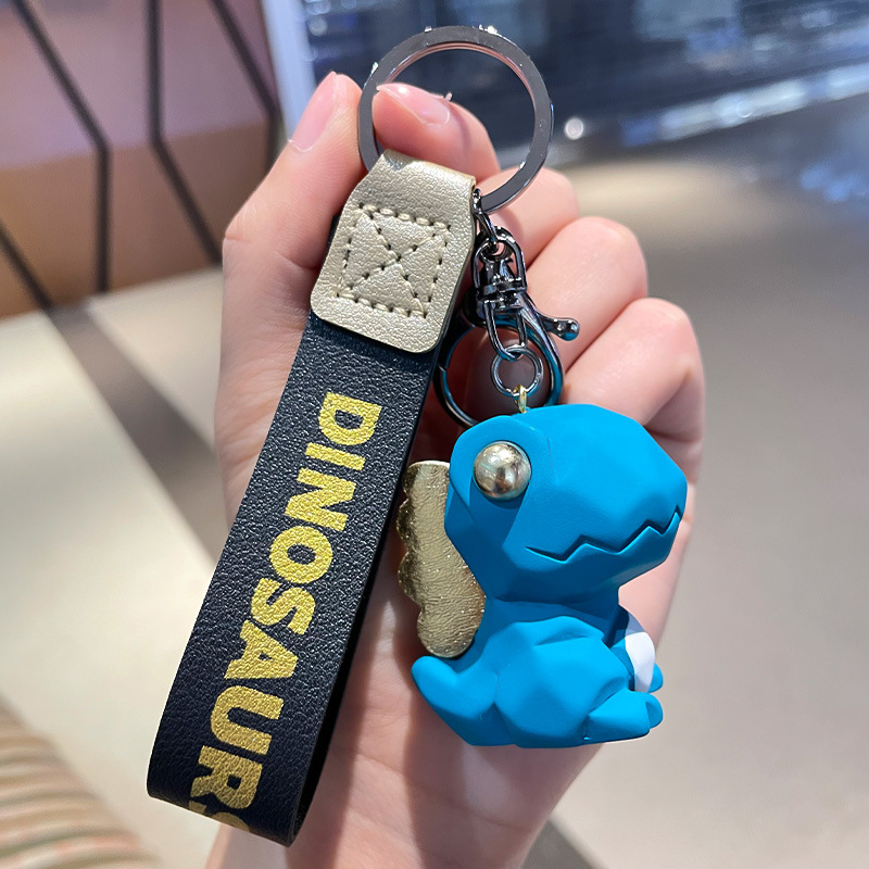 Nordic Style Creative Cut Dinosaur Keychain Pendant Couple Car Bag Small Pendant Cute Doll Key Chain