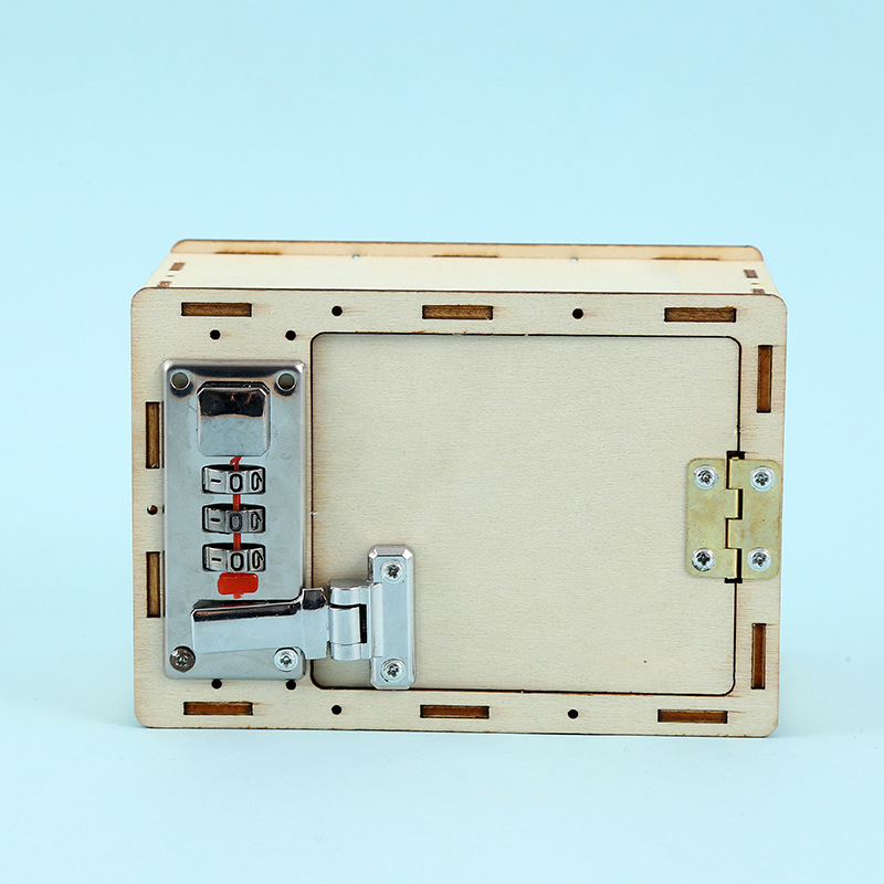 科技小制作玩具密码箱保险箱 diy手工木制小发明创新益智玩具