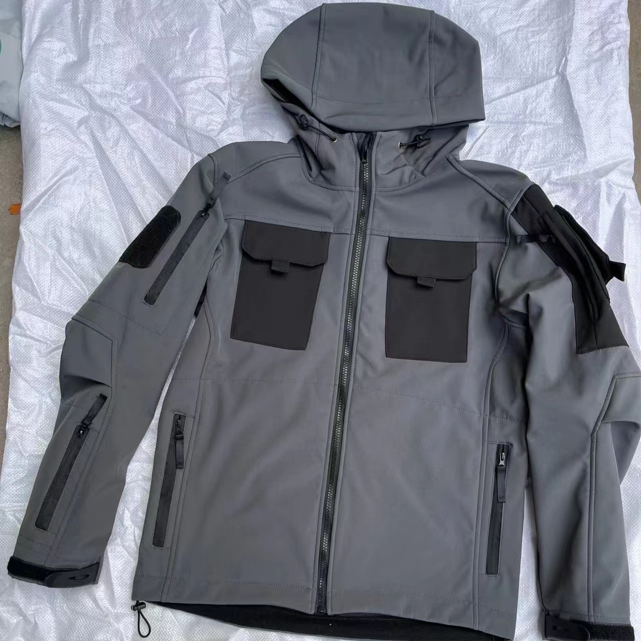 0成交0件跨境圣甲虫军版战术上衣保暖抓绒卫衣套头连帽衫军迷摇粒绒