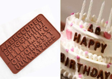 EQ4F新款26个英文字母模具硅胶DIY巧克力模具蛋糕装饰字母模具 耐