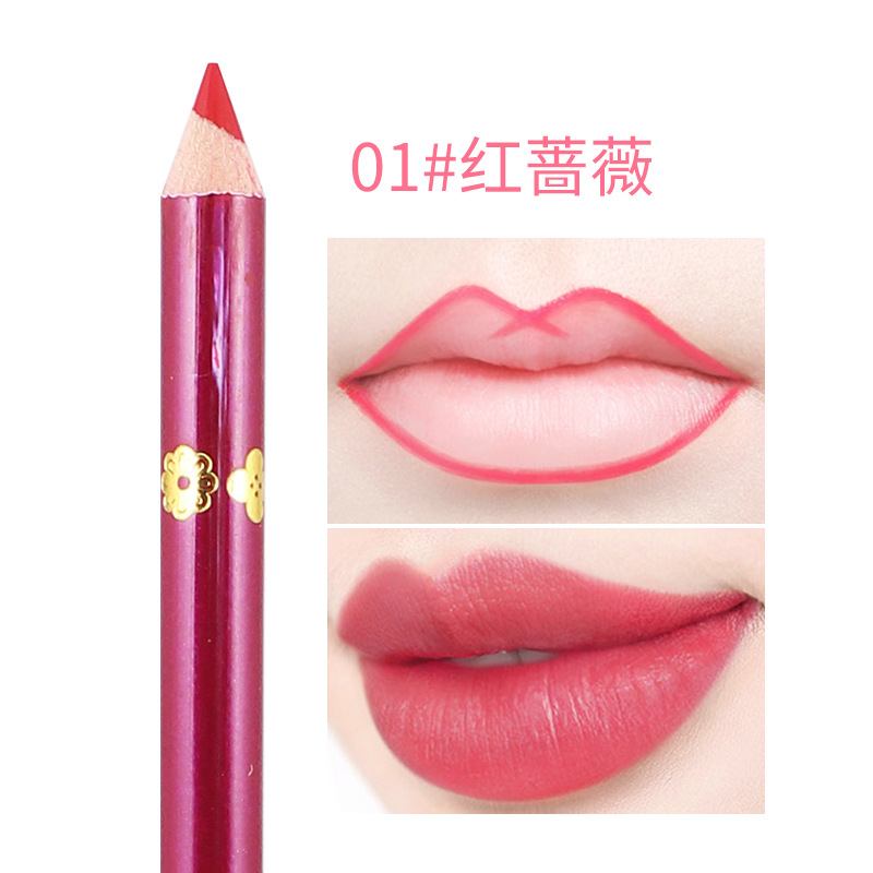Lipstick Pen Yalaiyi Yalaiyi Makeup Color Matte Velvet Makeup Waterproof No Stain on Cup Wooden Lip Liner