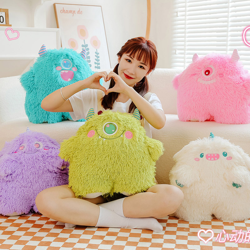Cross-Border Monster Coral Fleece Stuffed Animal Toy Gifts for Children and Girls Cute Sleeping Doll Pillow Large