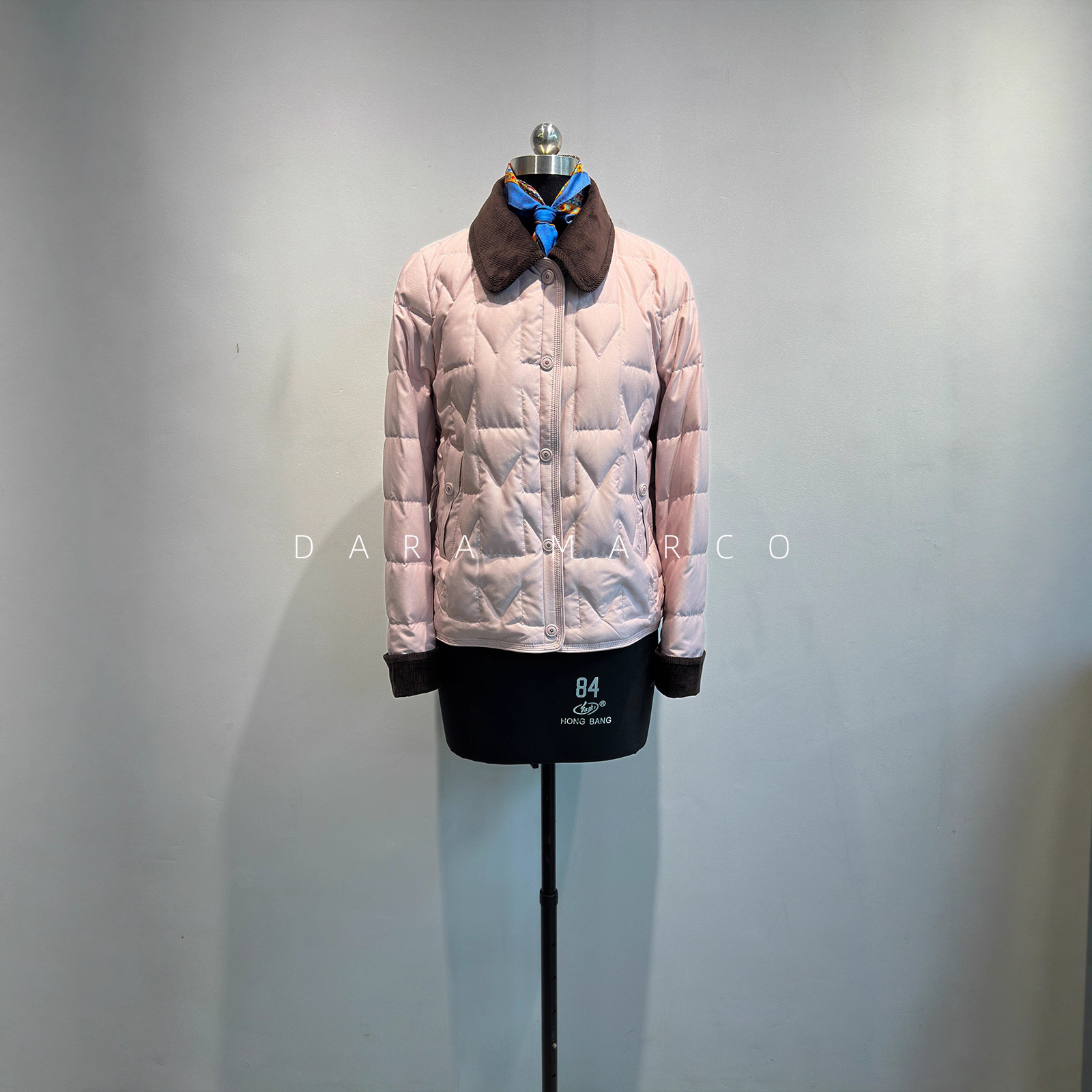 谷仓风~赫家90白鸭绒可拆卸灯芯绒领短款轻薄羽绒服女冬夹克外套