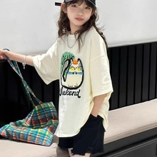 【领口包边】2024新款中大童上衣儿童夏季韩版时尚款休闲卡通风格
