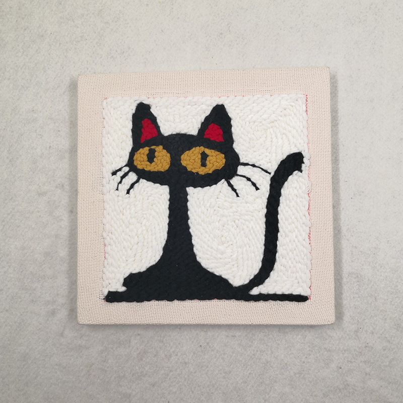 卡通图案成人diy手作戳戳乐俄罗斯毛线绣可定制图案娱乐棉线画