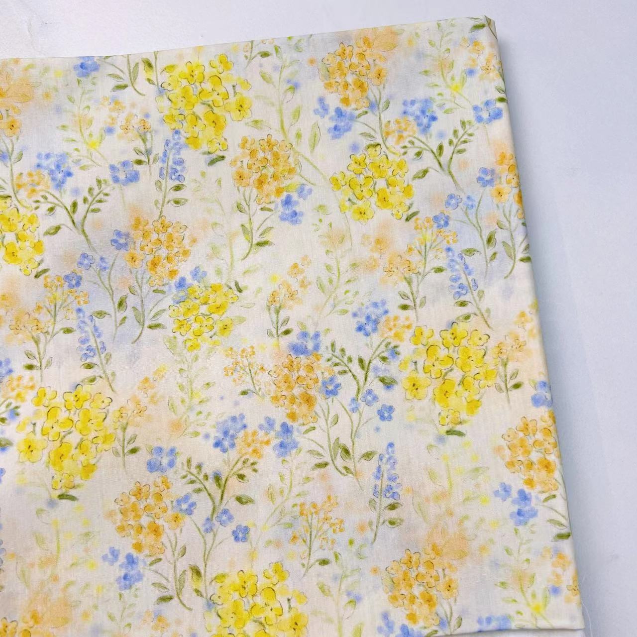 韩国全棉40支府绸数码印花布料清新碎花棉布童装桌布可换底布面料