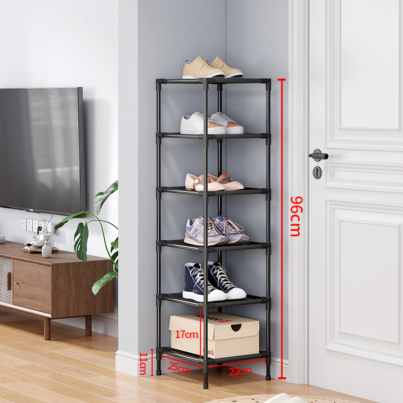 Simple Shoe Rack Single Row behind the Door Bedroom Door Narrow Space-Saving Corner Dust-Proof Shoes Storage Indoor Beautiful