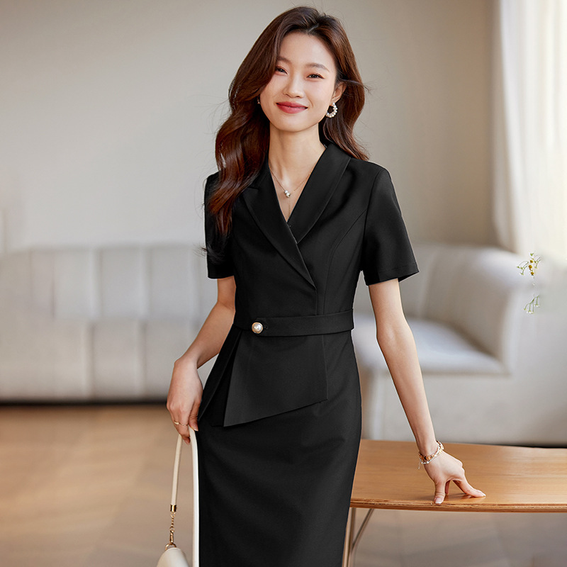 职业套装女春夏短袖高端时尚连衣裙气质ol工装前台正装经理工作服