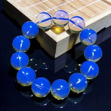 蓝珀手串墨西哥天然多米尼加5a天空蓝琥珀佛珠老矿男女款手链批发