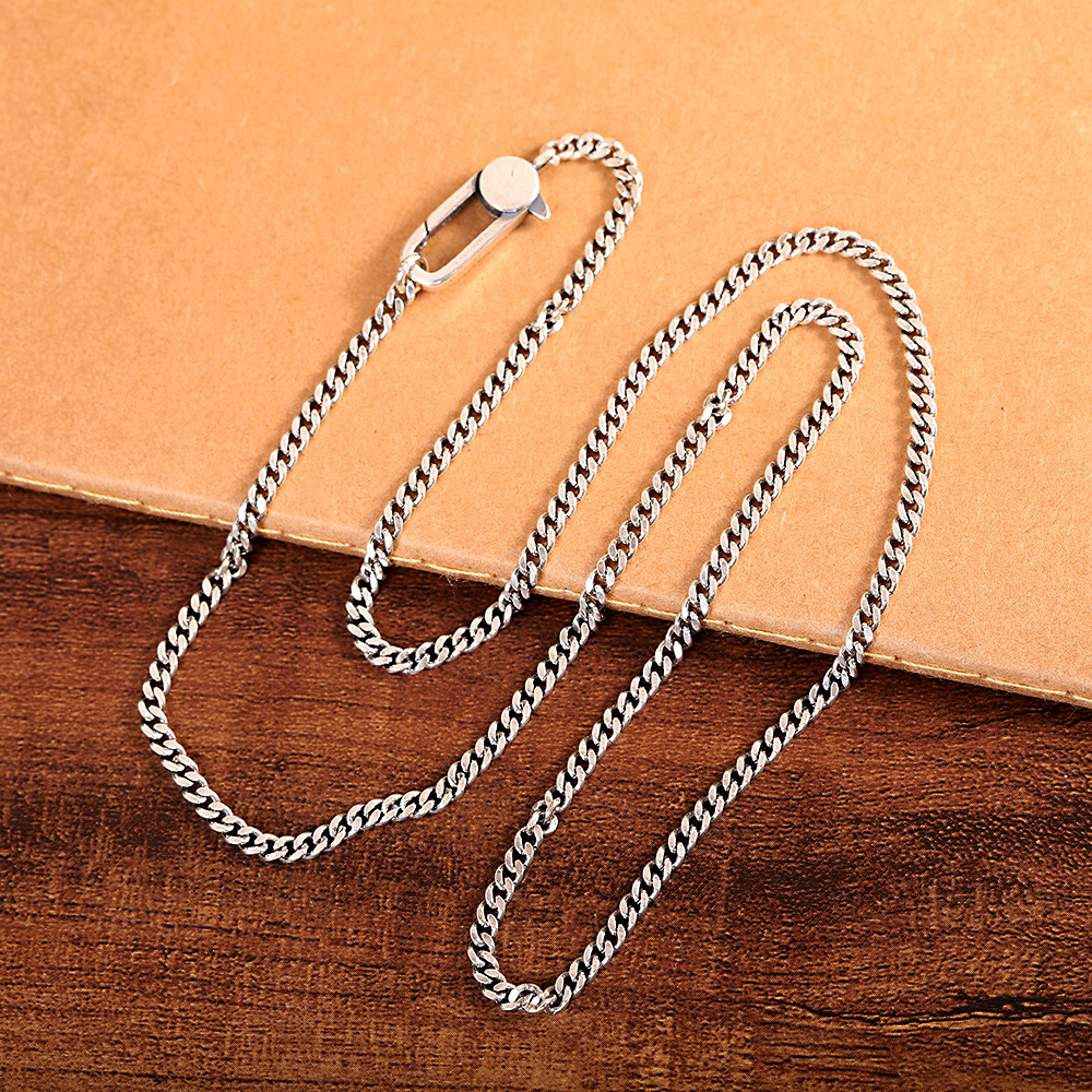 人品银品 s925银做旧仿古项链 时尚复古男女可戴配链 源头厂货