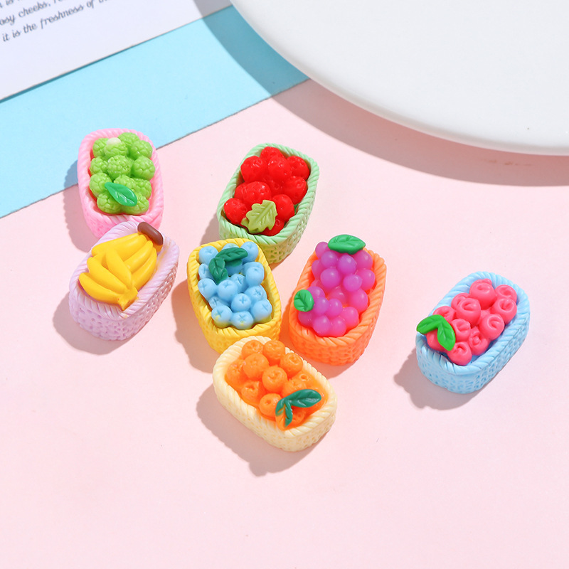 Cartoon Candy Toy Fruit Basket Cream Glue Phone Case DIY Material Package Handmade Hair Accessories Resin Accessories