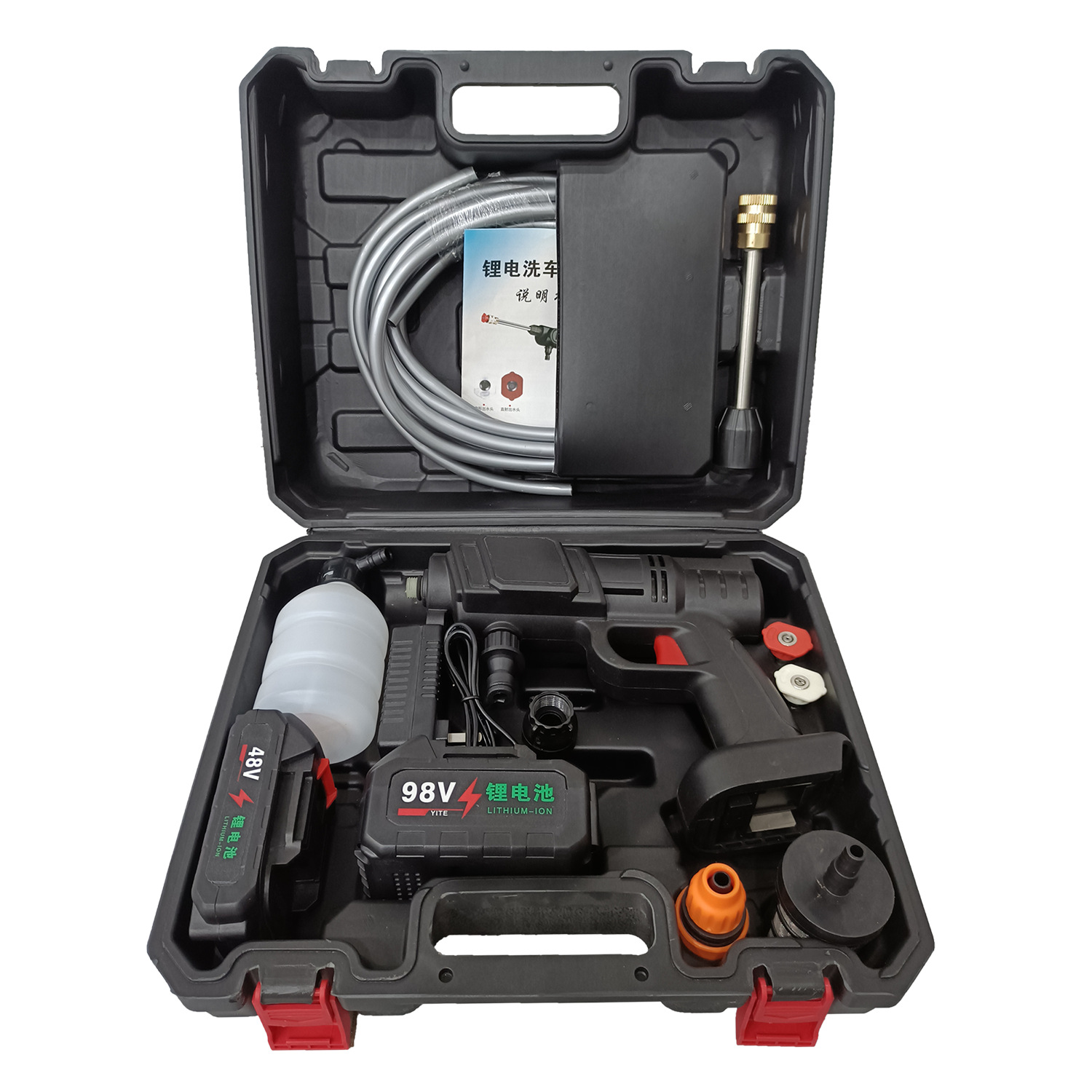 厂家批发洗车枪柱塞泵锂电水枪泵体高压水枪7柱柱塞泵水枪压力泵