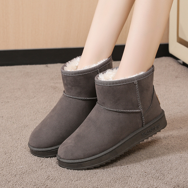 Women's Snow Boots Short Tube Velvet Thickening Thermal Cotton Shoes Non-Slip New Winter Shoes Female Student Korean Style Women's Shoes