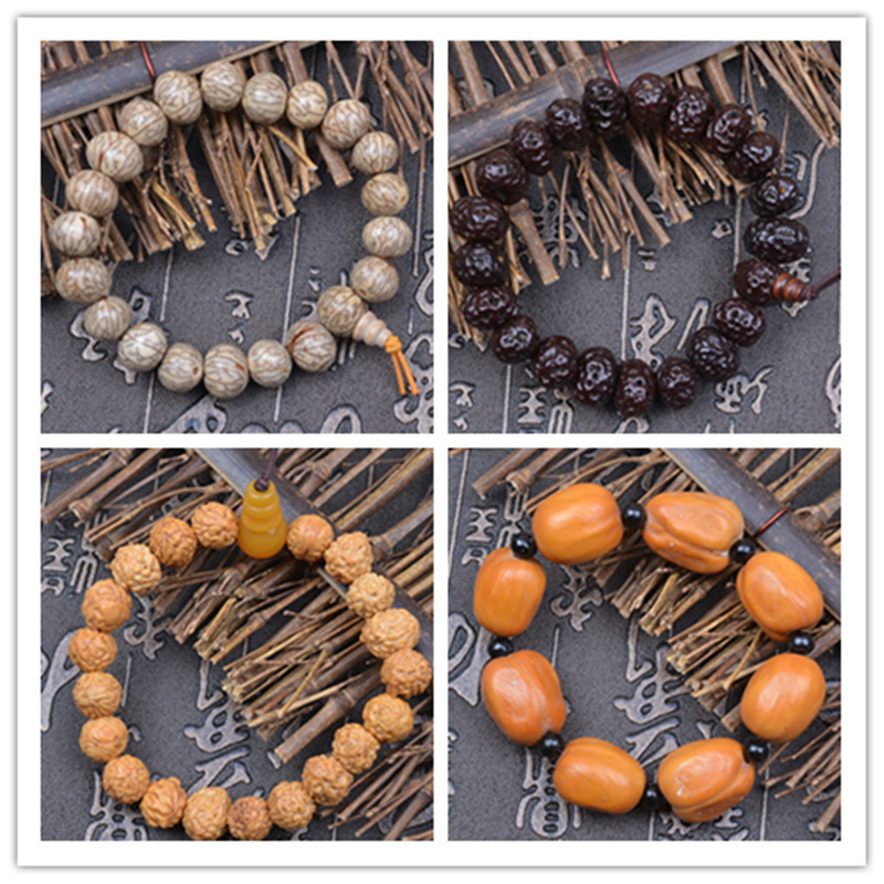 Bodhi Bracelet Wholesale Natural Crafts Hobby King Kong Phoenix Eye 18 Bodhi Seed White Jade Bodhi Bracelet Wholesale