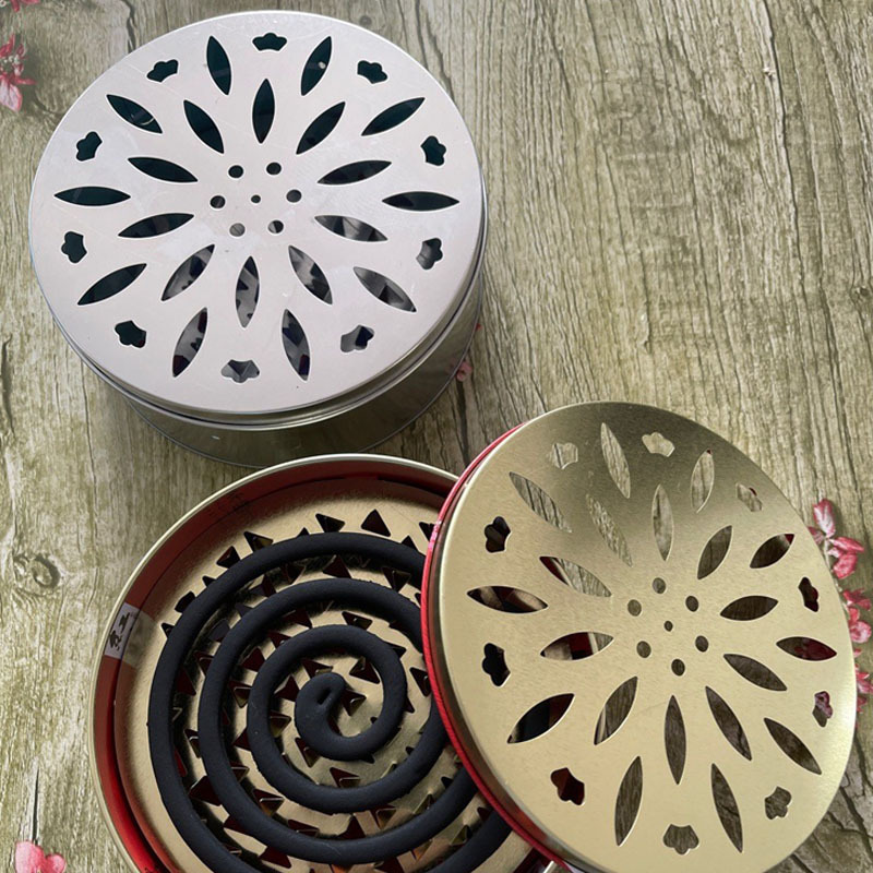 新款升级蚊香盘带盖带提手接灰盒户外防火便携灭蚊子香炉厂家批发