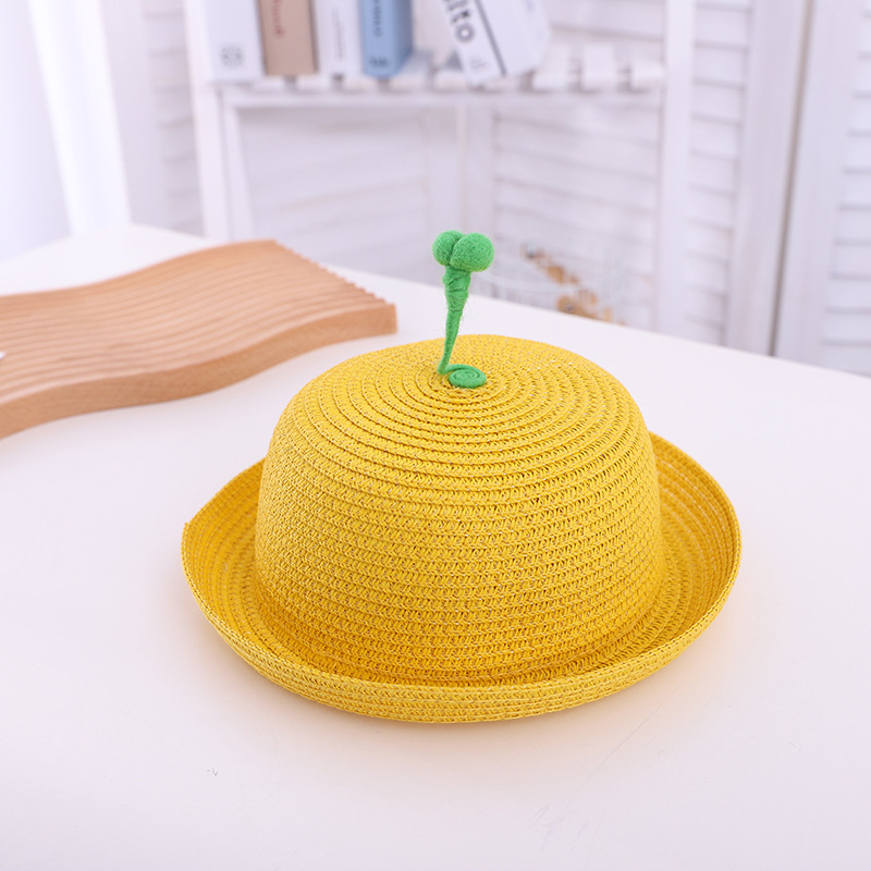 Children's Straw Hat Sun Hat Outdoor Casual Fisherman Hat Bucket Hat Cartoon Cute Baby Sun Hat Outdoor Beach Hat