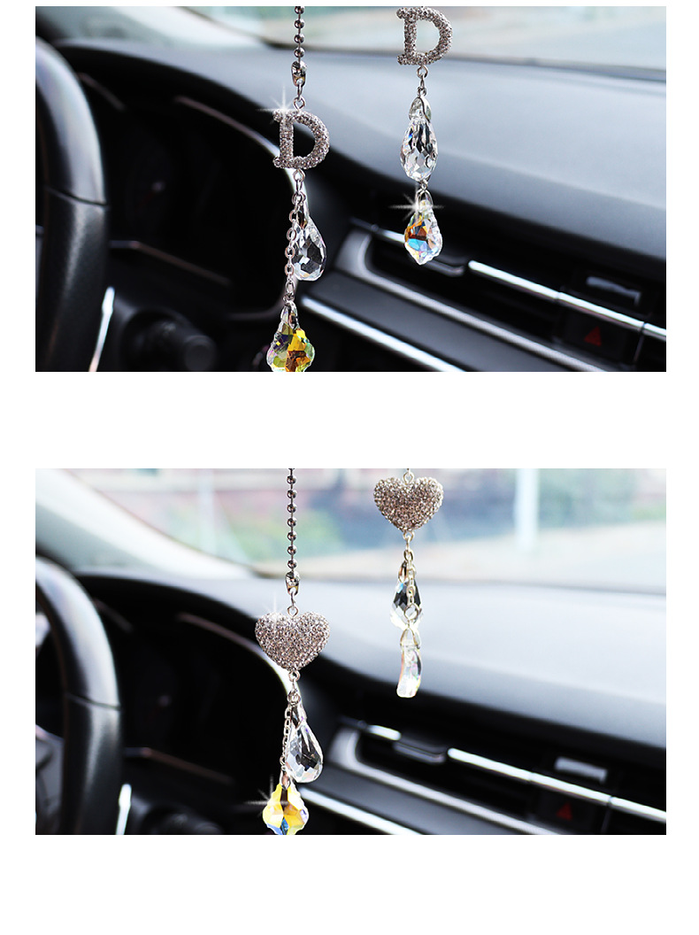 Car Rearview Mirror Pendant, Ceramic Crystal Pendant, Decorative Rhinestone Pendant, Car Crystal Interior Hanging Ornament
