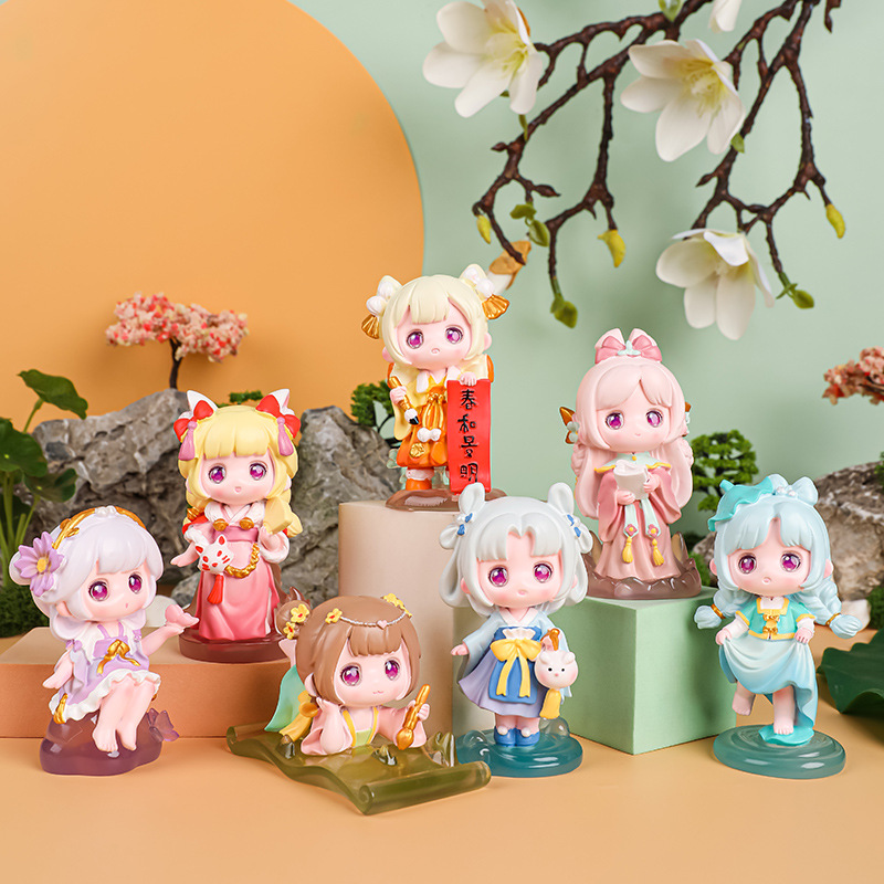 国潮古风汉服女孩摆件新款时遇春风盲盒手办女生梦幻装饰小礼物