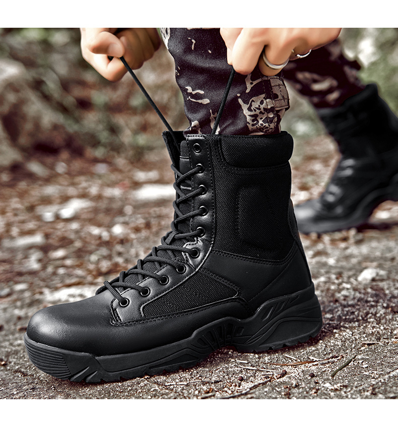 2021新款跨境大码战术靴军靴男作战靴透气绒皮沙漠靴军迷训练靴子