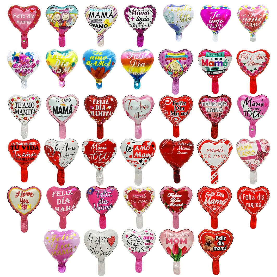 New 10-Inch Western Valentine's Day Mother's Day Aluminum Balloon Birthday Full Moon Party Decoration Peach Heart round Balloon